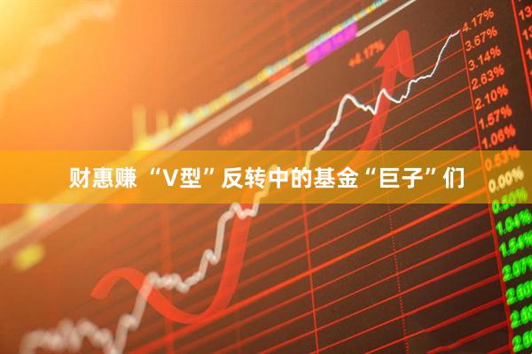 财惠赚 “V型”反转中的基金“巨子”们