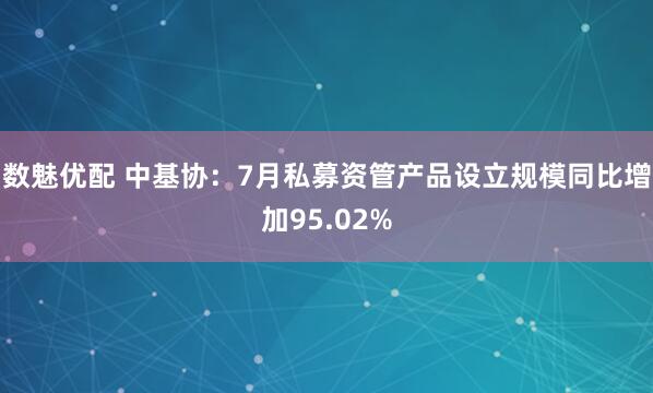 数魅优配 中基协:7月私募资管产品设立规模同比增加95.02%