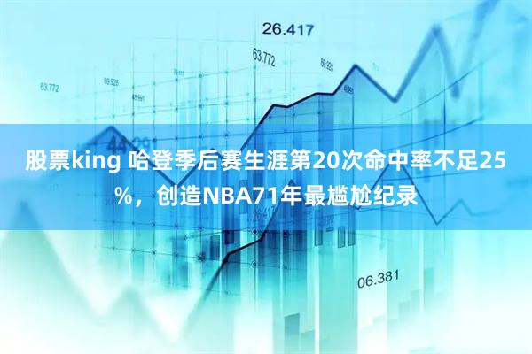 股票king 哈登季后赛生涯第20次命中率不足25%，创造NBA71年最尴尬纪录